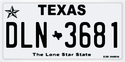 TX license plate DLN3681