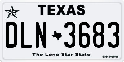 TX license plate DLN3683