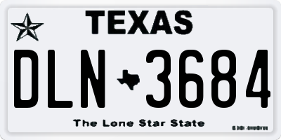 TX license plate DLN3684