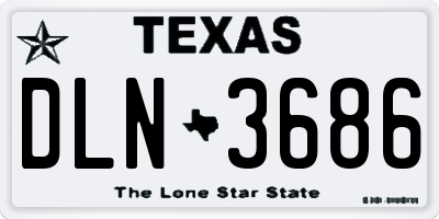 TX license plate DLN3686
