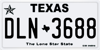 TX license plate DLN3688