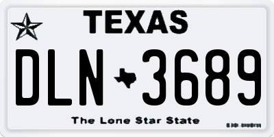 TX license plate DLN3689