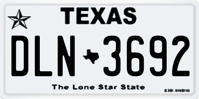 TX license plate DLN3692