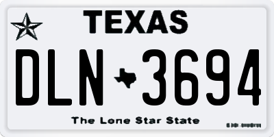 TX license plate DLN3694
