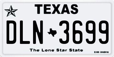 TX license plate DLN3699