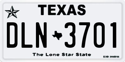 TX license plate DLN3701