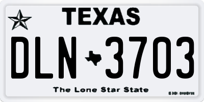 TX license plate DLN3703