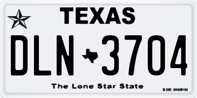 TX license plate DLN3704