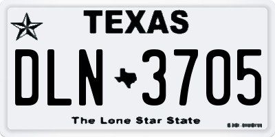 TX license plate DLN3705