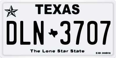 TX license plate DLN3707