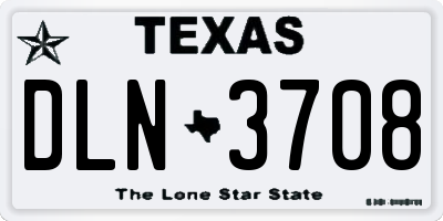 TX license plate DLN3708