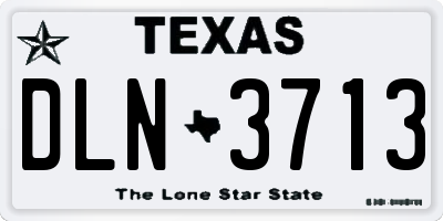 TX license plate DLN3713