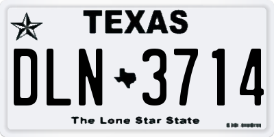 TX license plate DLN3714