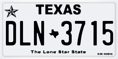 TX license plate DLN3715
