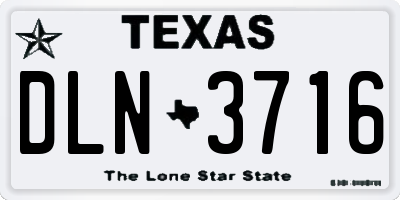 TX license plate DLN3716
