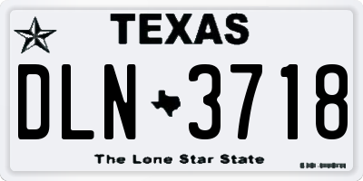 TX license plate DLN3718