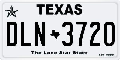 TX license plate DLN3720