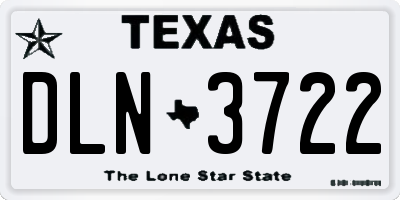 TX license plate DLN3722