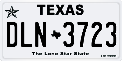 TX license plate DLN3723