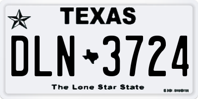 TX license plate DLN3724