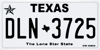 TX license plate DLN3725