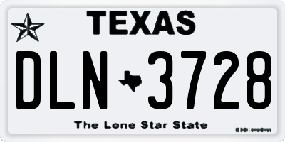 TX license plate DLN3728