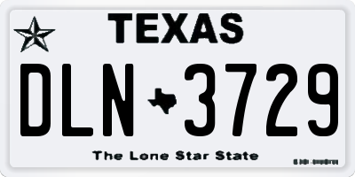 TX license plate DLN3729