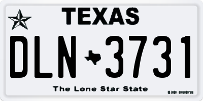TX license plate DLN3731