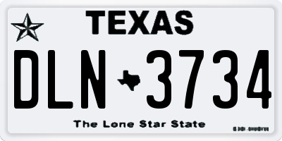 TX license plate DLN3734