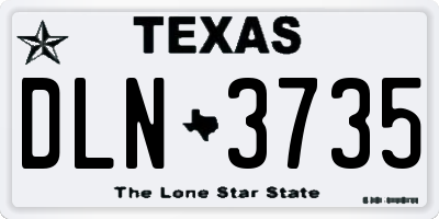 TX license plate DLN3735