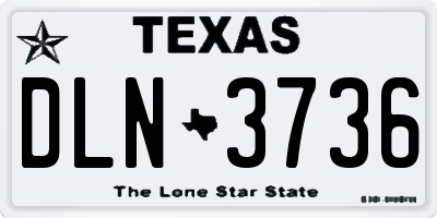TX license plate DLN3736