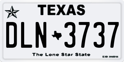 TX license plate DLN3737