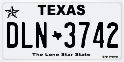 TX license plate DLN3742