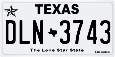 TX license plate DLN3743