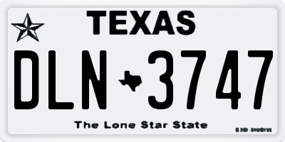 TX license plate DLN3747