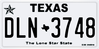 TX license plate DLN3748