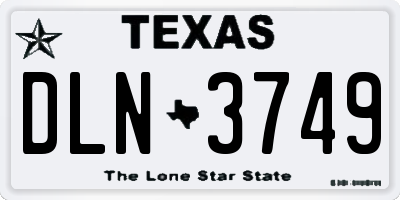 TX license plate DLN3749