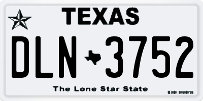 TX license plate DLN3752