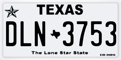 TX license plate DLN3753