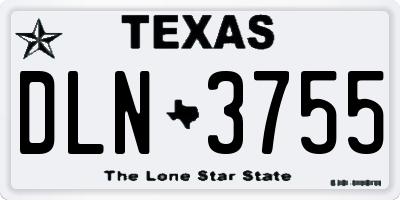 TX license plate DLN3755