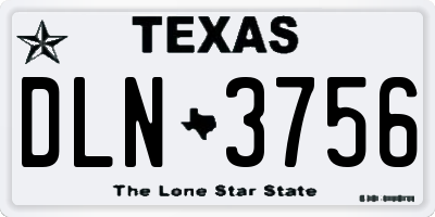 TX license plate DLN3756