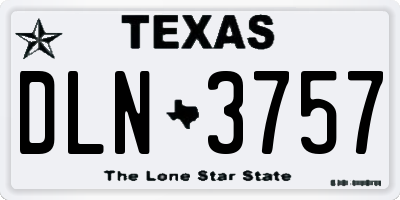 TX license plate DLN3757