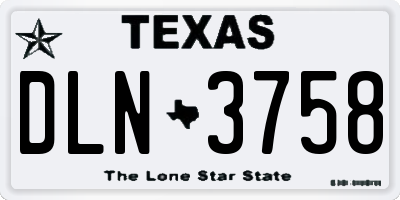 TX license plate DLN3758