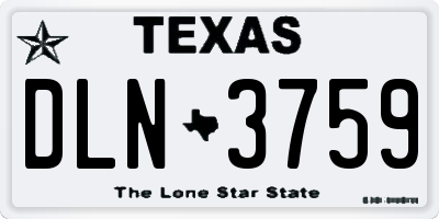 TX license plate DLN3759