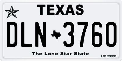 TX license plate DLN3760