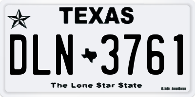 TX license plate DLN3761
