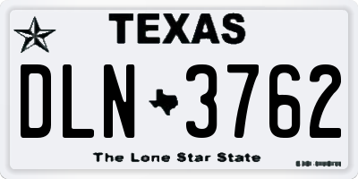 TX license plate DLN3762