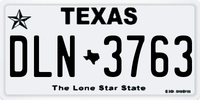 TX license plate DLN3763