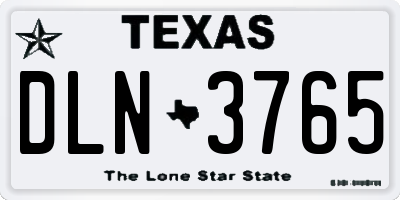 TX license plate DLN3765