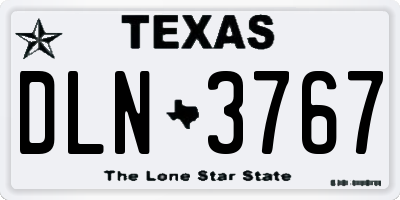 TX license plate DLN3767